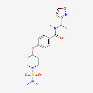 molecular formula C20H28N4O5S B6034946 4-({1-[(dimethylamino)sulfonyl]-4-piperidinyl}oxy)-N-[1-(3-isoxazolyl)ethyl]-N-methylbenzamide 