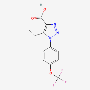 molecular formula C12H10F3N3O3 B603495 5-乙基-1-[4-(三氟甲氧基)苯基]-1H-1,2,3-三唑-4-羧酸 CAS No. 1261366-04-4