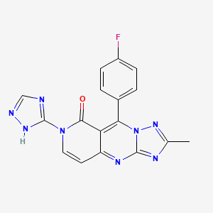 molecular formula C17H11FN8O B6034975 9-(4-fluorophenyl)-2-methyl-7-(1H-1,2,4-triazol-5-yl)pyrido[4,3-d][1,2,4]triazolo[1,5-a]pyrimidin-8(7H)-one 