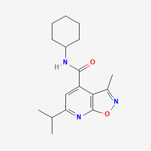 molecular formula C17H23N3O2 B6034983 N-cyclohexyl-6-isopropyl-3-methylisoxazolo[5,4-b]pyridine-4-carboxamide 