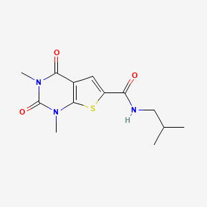 molecular formula C13H17N3O3S B6034985 N-isobutyl-1,3-dimethyl-2,4-dioxo-1,2,3,4-tetrahydrothieno[2,3-d]pyrimidine-6-carboxamide 