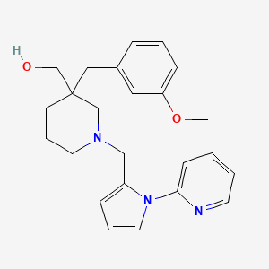 molecular formula C24H29N3O2 B6035012 (3-(3-methoxybenzyl)-1-{[1-(2-pyridinyl)-1H-pyrrol-2-yl]methyl}-3-piperidinyl)methanol 