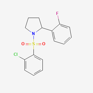 molecular formula C16H15ClFNO2S B6035042 1-[(2-chlorophenyl)sulfonyl]-2-(2-fluorophenyl)pyrrolidine 