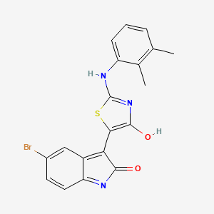 molecular formula C19H14BrN3O2S B6035048 5-bromo-3-[2-[(2,3-dimethylphenyl)amino]-4-oxo-1,3-thiazol-5(4H)-ylidene]-1,3-dihydro-2H-indol-2-one 