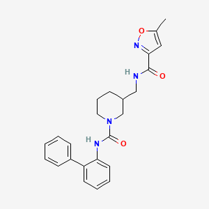 molecular formula C24H26N4O3 B6035055 N-2-biphenylyl-3-({[(5-methyl-3-isoxazolyl)carbonyl]amino}methyl)-1-piperidinecarboxamide 