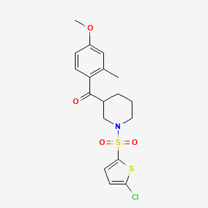 molecular formula C18H20ClNO4S2 B6035057 {1-[(5-chloro-2-thienyl)sulfonyl]-3-piperidinyl}(4-methoxy-2-methylphenyl)methanone 