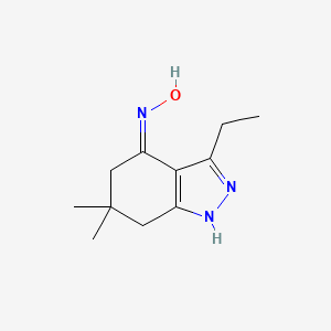 molecular formula C11H17N3O B6035069 3-ethyl-6,6-dimethyl-1,5,6,7-tetrahydro-4H-indazol-4-one oxime 