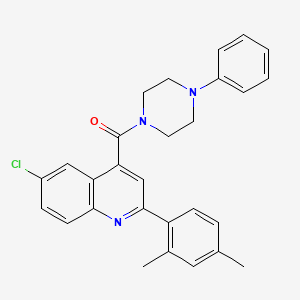 molecular formula C28H26ClN3O B6035084 6-chloro-2-(2,4-dimethylphenyl)-4-[(4-phenyl-1-piperazinyl)carbonyl]quinoline 