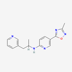 molecular formula C16H17N5O B6035103 5-(3-methyl-1,2,4-oxadiazol-5-yl)-N-[1-methyl-2-(3-pyridinyl)ethyl]-2-pyridinamine 