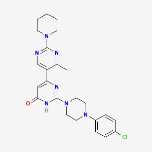 molecular formula C24H28ClN7O B6035111 2-[4-(4-chlorophenyl)-1-piperazinyl]-4'-methyl-2'-(1-piperidinyl)-4,5'-bipyrimidin-6(1H)-one 