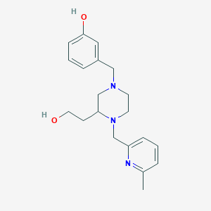 molecular formula C20H27N3O2 B6035112 3-({3-(2-hydroxyethyl)-4-[(6-methyl-2-pyridinyl)methyl]-1-piperazinyl}methyl)phenol 