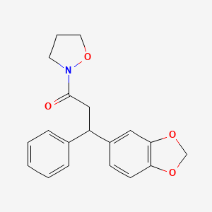 molecular formula C19H19NO4 B6035130 2-[3-(1,3-benzodioxol-5-yl)-3-phenylpropanoyl]isoxazolidine 