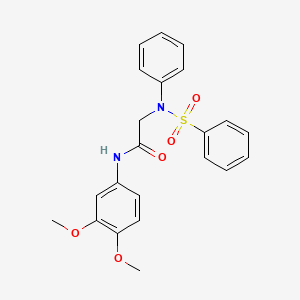 molecular formula C22H22N2O5S B6035139 N~1~-(3,4-dimethoxyphenyl)-N~2~-phenyl-N~2~-(phenylsulfonyl)glycinamide 
