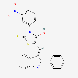 molecular formula C24H15N3O3S2 B6035141 3-(3-nitrophenyl)-5-[(2-phenyl-1H-indol-3-yl)methylene]-2-thioxo-1,3-thiazolidin-4-one 