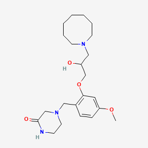 molecular formula C22H35N3O4 B6035155 4-{2-[3-(1-azocanyl)-2-hydroxypropoxy]-4-methoxybenzyl}-2-piperazinone 