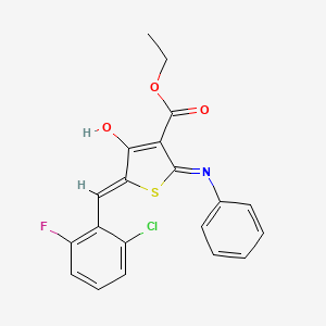molecular formula C20H15ClFNO3S B6035195 ethyl 2-anilino-5-(2-chloro-6-fluorobenzylidene)-4-oxo-4,5-dihydro-3-thiophenecarboxylate 