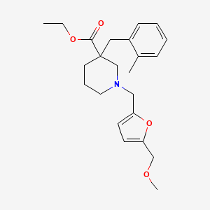 ethyl 1-{[5-(methoxymethyl)-2-furyl]methyl}-3-(2-methylbenzyl)-3-piperidinecarboxylate