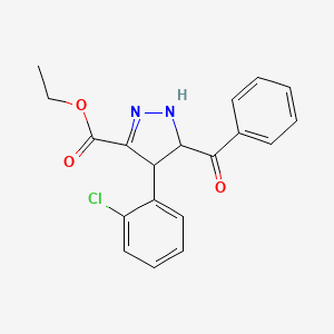 molecular formula C19H17ClN2O3 B6035203 ethyl 5-benzoyl-4-(2-chlorophenyl)-4,5-dihydro-1H-pyrazole-3-carboxylate 