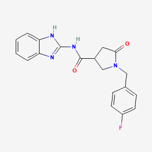 molecular formula C19H17FN4O2 B6035215 N-1H-benzimidazol-2-yl-1-(4-fluorobenzyl)-5-oxo-3-pyrrolidinecarboxamide 