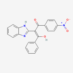 molecular formula C22H15N3O4 B6035229 2-(1,3-dihydro-2H-benzimidazol-2-ylidene)-1-(4-nitrophenyl)-3-phenyl-1,3-propanedione 