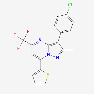 molecular formula C18H11ClF3N3S B6035281 3-(4-chlorophenyl)-2-methyl-7-(2-thienyl)-5-(trifluoromethyl)pyrazolo[1,5-a]pyrimidine 