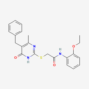 2-[(5-benzyl-4-methyl-6-oxo-1,6-dihydro-2-pyrimidinyl)thio]-N-(2-ethoxyphenyl)acetamide