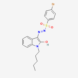 4-bromo-N'-[(3Z)-2-oxo-1-pentyl-1,2-dihydro-3H-indol-3-ylidene]benzenesulfonohydrazide