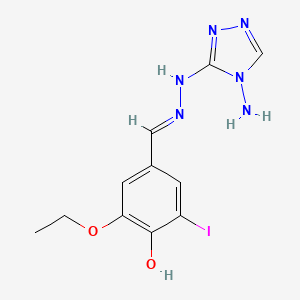 4-[(E)-[(4-amino-1,2,4-triazol-3-yl)hydrazinylidene]methyl]-2-ethoxy-6-iodophenol