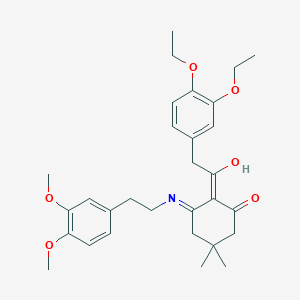 2-[2-(3,4-DIETHOXYPHENYL)ACETYL]-3-[(3,4-DIMETHOXYPHENETHYL)AMINO]-5,5-DIMETHYL-2-CYCLOHEXEN-1-ONE