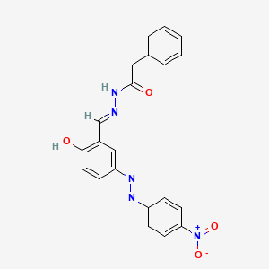 N'-[(E)-{2-hydroxy-5-[(E)-(4-nitrophenyl)diazenyl]phenyl}methylidene]-2-phenylacetohydrazide