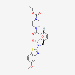 Ethyl 4-{[3-(5-methoxy-1,3-benzothiazol-2-yl)-4-oxo-10-oxa-3-azatricyclo[5.2.1.0~1,5~]dec-8-en-6-yl]carbonyl}-1-piperazinecarboxylate