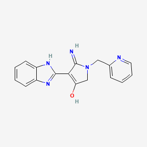 4-(1H-benzimidazol-2-yl)-5-imino-1-(pyridin-2-ylmethyl)-2H-pyrrol-3-ol