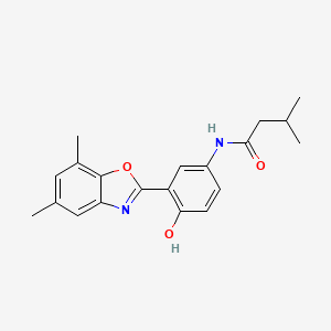 N-[3-(5,7-dimethyl-1,3-benzoxazol-2-yl)-4-hydroxyphenyl]-3-methylbutanamide