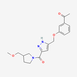 1-[3-[[3-[3-(methoxymethyl)pyrrolidine-1-carbonyl]-1H-pyrazol-5-yl]methoxy]phenyl]ethanone