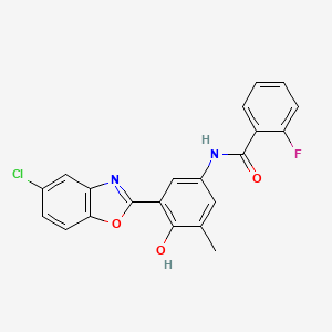N-[3-(5-chloro-1,3-benzoxazol-2-yl)-4-hydroxy-5-methylphenyl]-2-fluorobenzamide