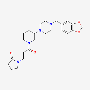 1-(3-{3-[4-(1,3-benzodioxol-5-ylmethyl)-1-piperazinyl]-1-piperidinyl}-3-oxopropyl)-2-pyrrolidinone