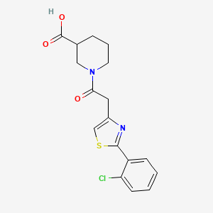 1-{[2-(2-Chlorophenyl)-1,3-thiazol-4-yl]acetyl}piperidine-3-carboxylic acid