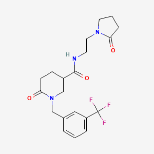 6-oxo-N-[2-(2-oxo-1-pyrrolidinyl)ethyl]-1-[3-(trifluoromethyl)benzyl]-3-piperidinecarboxamide