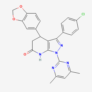 4-(1,3-benzodioxol-5-yl)-3-(4-chlorophenyl)-1-(4,6-dimethyl-2-pyrimidinyl)-1,4,5,7-tetrahydro-6H-pyrazolo[3,4-b]pyridin-6-one