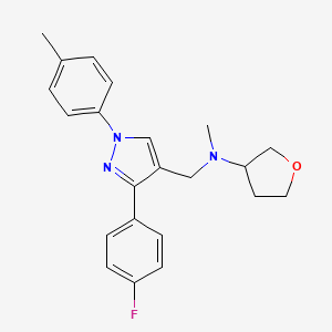 N-{[3-(4-fluorophenyl)-1-(4-methylphenyl)-1H-pyrazol-4-yl]methyl}-N-methyltetrahydro-3-furanamine