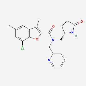 7-chloro-3,5-dimethyl-N-{[(2S)-5-oxo-2-pyrrolidinyl]methyl}-N-(2-pyridinylmethyl)-1-benzofuran-2-carboxamide