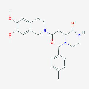 3-[2-(6,7-dimethoxy-3,4-dihydro-2(1H)-isoquinolinyl)-2-oxoethyl]-4-(4-methylbenzyl)-2-piperazinone