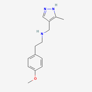 molecular formula C14H19N3O B603560 2-(4-methoxyphenyl)-N-[(3-methyl-1H-pyrazol-4-yl)methyl]ethanamine CAS No. 1156717-09-7