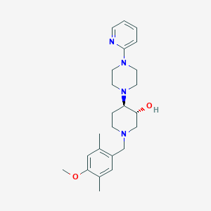 (3R,4R)-1-[(4-methoxy-2,5-dimethylphenyl)methyl]-4-(4-pyridin-2-ylpiperazin-1-yl)piperidin-3-ol