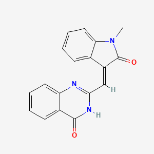 molecular formula C18H13N3O2 B6035653 2-[(1-methyl-2-oxo-1,2-dihydro-3H-indol-3-ylidene)methyl]-4(3H)-quinazolinone 