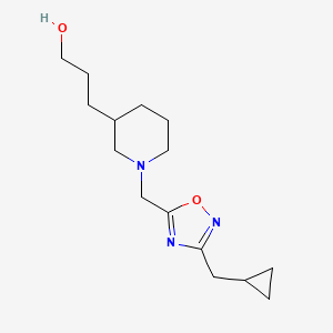 3-(1-{[3-(cyclopropylmethyl)-1,2,4-oxadiazol-5-yl]methyl}-3-piperidinyl)-1-propanol