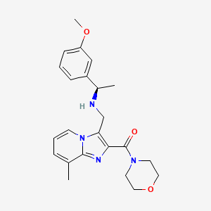 molecular formula C23H28N4O3 B6035670 (1R)-1-(3-methoxyphenyl)-N-{[8-methyl-2-(4-morpholinylcarbonyl)imidazo[1,2-a]pyridin-3-yl]methyl}ethanamine 