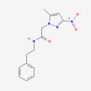 molecular formula C14H16N4O3 B6035681 2-(5-methyl-3-nitro-1H-pyrazol-1-yl)-N-(2-phenylethyl)acetamide 