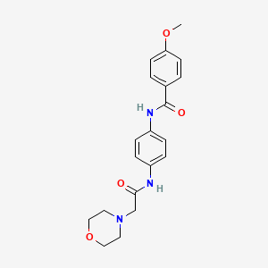 molecular formula C20H23N3O4 B6035709 4-methoxy-N-{4-[(morpholin-4-ylacetyl)amino]phenyl}benzamide 