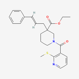 molecular formula C24H28N2O3S B6035716 ethyl 1-{[2-(methylthio)-3-pyridinyl]carbonyl}-3-[(2E)-3-phenyl-2-propen-1-yl]-3-piperidinecarboxylate 